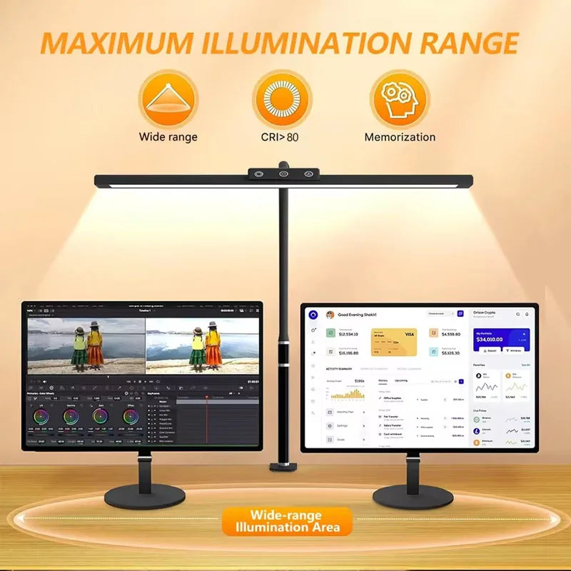 USB-Powered Clip Light LED Desk Lamp with Flexible Gooseneck Design Temperature Adjustment Dimmable Brightness Touch Control