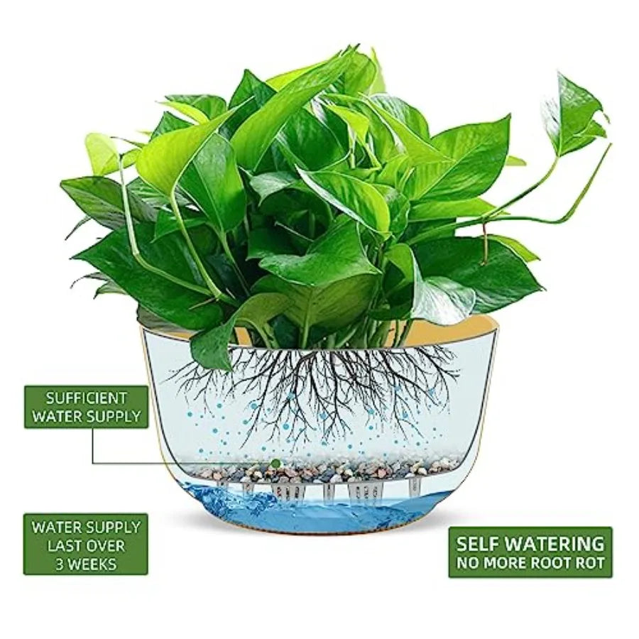 Self Watering Hanging Planters Indoor Outdoor Thickened Hanging Basket Flower Plant Pot 2 Pack