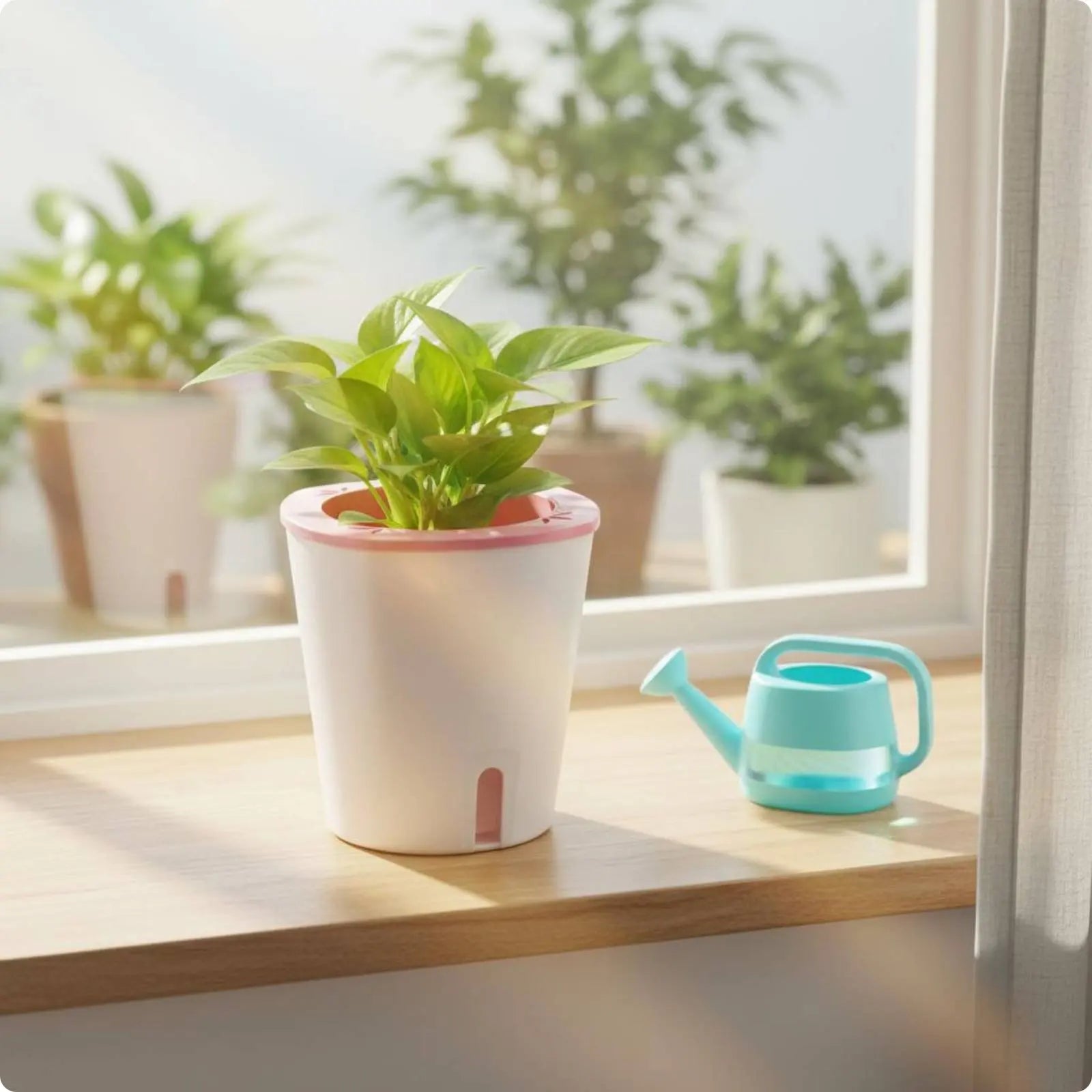 Self Watering Planter Easy to Clean Self Watering Pot Water Reservoir Planter Non Garden Container Resistant