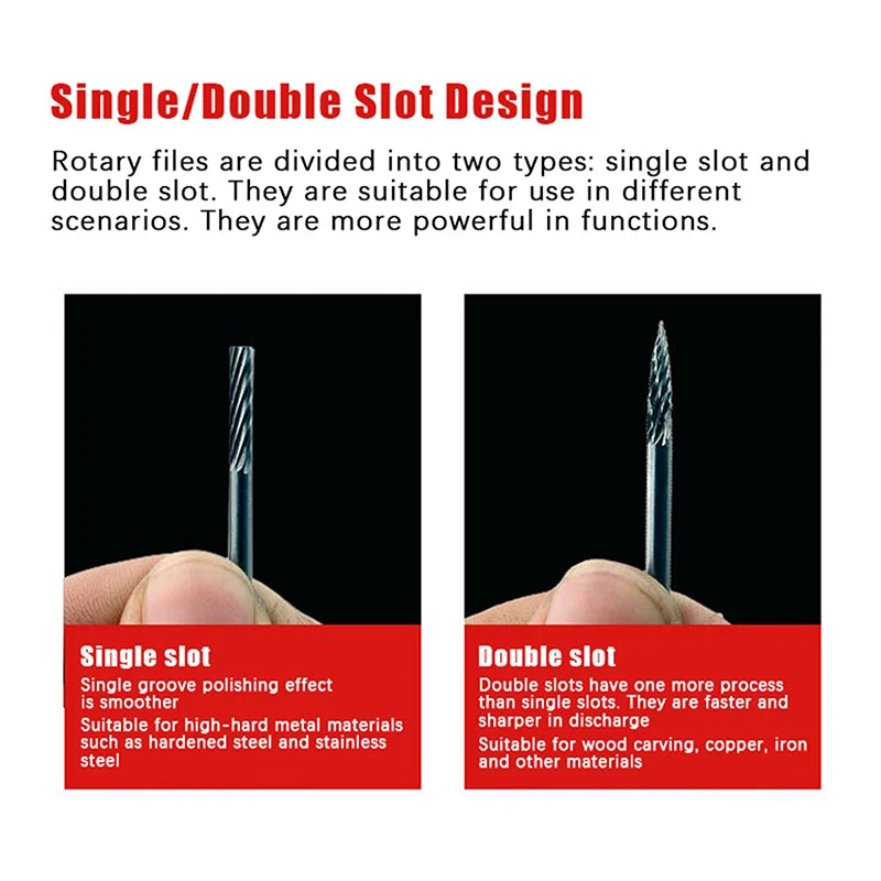 1PCS Tungsten Carbide Rotary File Hard Alloy Rotary Bur Drill Bit 3mm Shank Engraving Cutter Grinding Head For Metal And Plastic