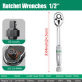 LAOA 1pc Quick Bi-Directional Ratchet Wrench CRV 1/4 3/8 1/2 Socket Wrench Auto Motorcycle Repair Tools