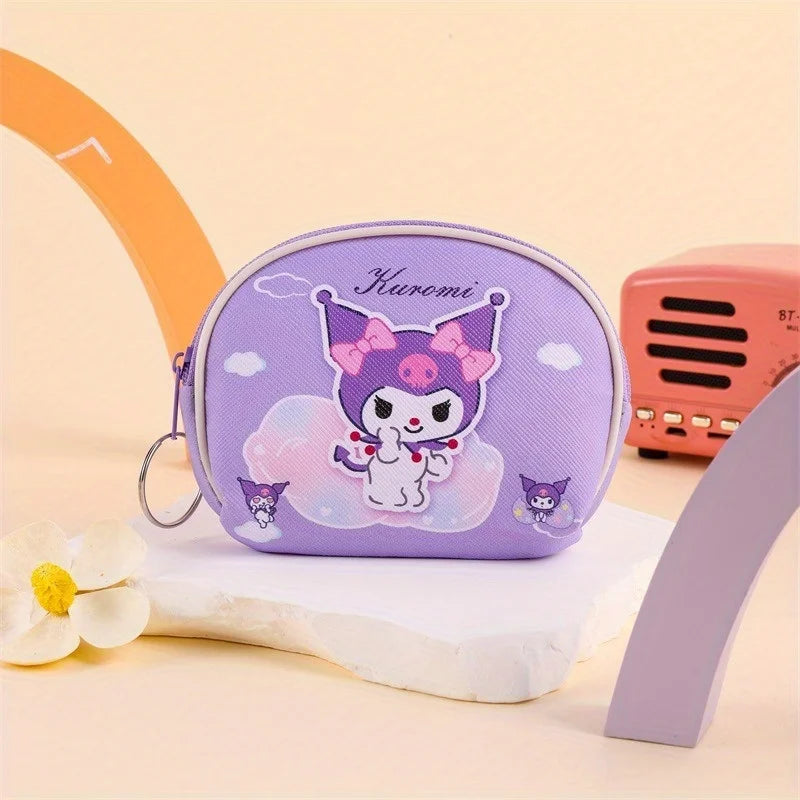 Sanrio Coin Purse Featuring Hello Kitty and Kuromi A Cute Storage Wallet with A Keychain New Stylish Outdoor Portable Clutch Bag