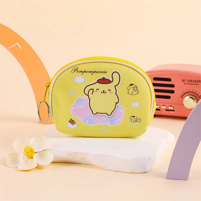 Sanrio Coin Purse Featuring Hello Kitty and Kuromi A Cute Storage Wallet with A Keychain New Stylish Outdoor Portable Clutch Bag