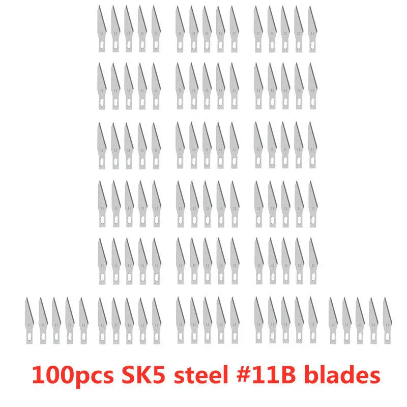 100pcs Engraving Non-Slip Metal Knife Blades Cutter Craft Knives for Mobile Phone PCB Repair Hand Tools Accessories