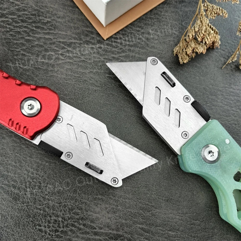 New MIni Folding Knife 440C Blade Red Aluminum/Green G10 Handle EDC Hiking Survival Camping Knife Portable Pocket Outdoor Knife
