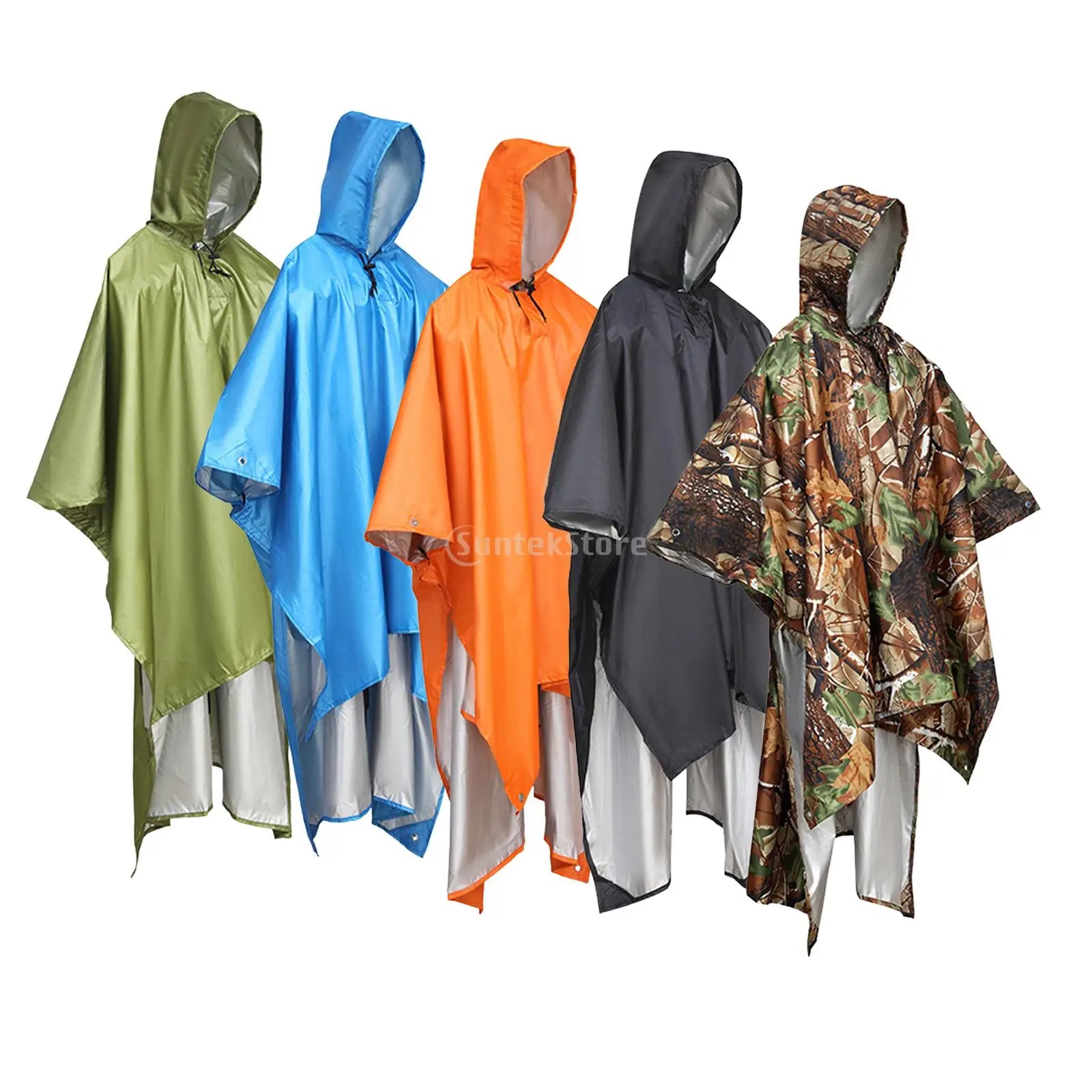 Rain Poncho Coat Reusable Tarp Lightweight Shelter for Adult Unisex Outdoor Multipurpose Multifunction Backpack Hiking