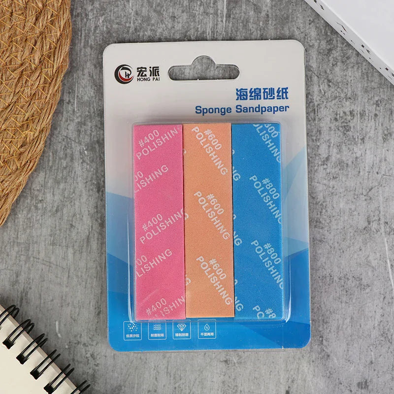 9pcs MS-E400-2000 Semi-rigid Sanding Sticks for Model Making Tools Plastic Model Polishing Rod Hobby DIY Craft