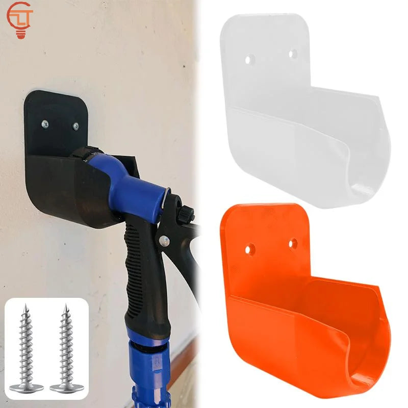 Metal Garden Hose Nozzle Wall Mount Bracket With Screws Leak Hole for Heavy Duty Outdoor Watering Organization