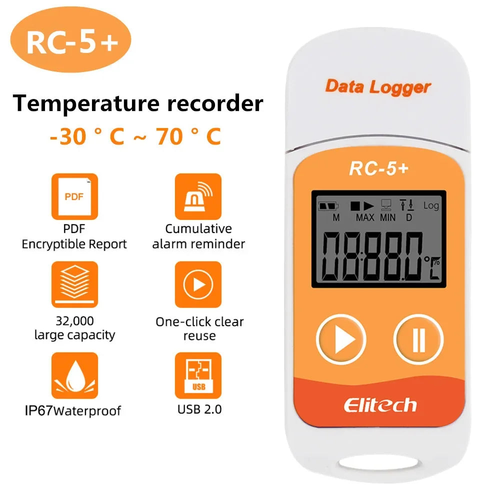 Temperature Humidity Data Logger RC-4/4HC/5/5+/GSP-6/GSP-6 Pro AB-10T/ Digital USB NTC Sensor High Precision Recorder