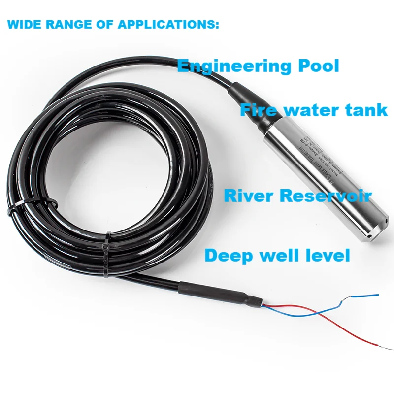 0-5m 10m 15m to RS485 Hydrostatic Liquid Level Transmitter 4-20mA 0-10V 0-3.3V 0.5-4.5V Output Water Pressure Level Sensor Probe