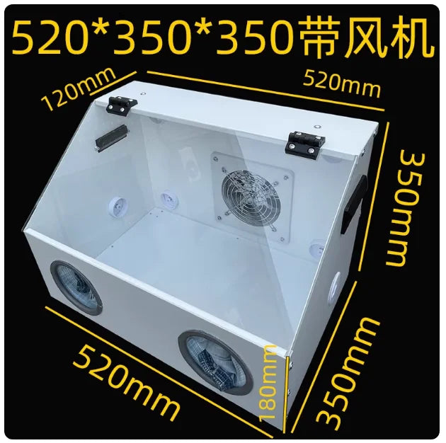 Dust Proof Cover Dust Box Metal Dental Grinding Polishing Box  One-piece Polishes Dust Proof Cover with LED Light