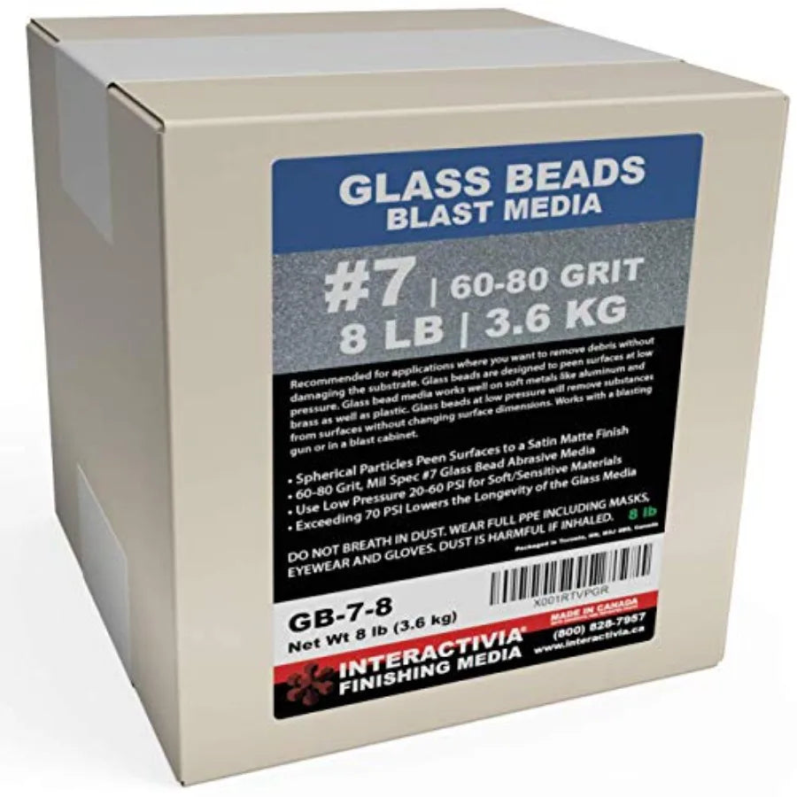#7 Glass Beads - 8 lb or 3.6 kg - Sand Blasting Abrasive Media Medium 60-80 Mesh or Grit