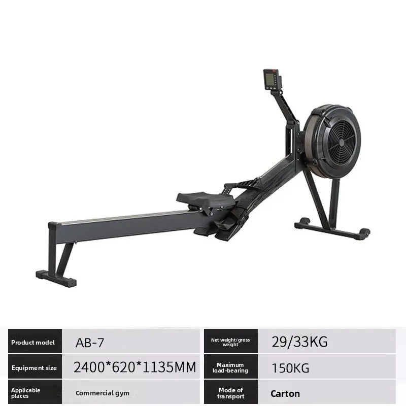 Gym Commercial Wind Resistance Rowing Machine, Foldable Smart Rowing Machine