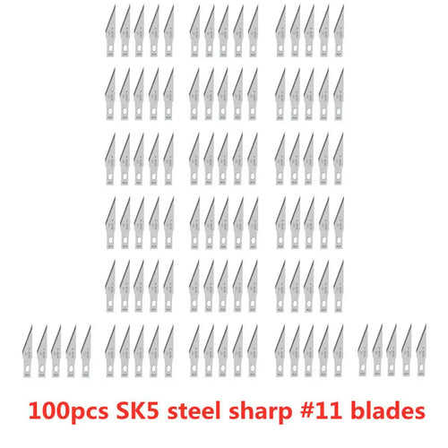 100pcs Engraving Non-Slip Metal Knife Blades Cutter Craft Knives for Mobile Phone PCB Repair Hand Tools Accessories