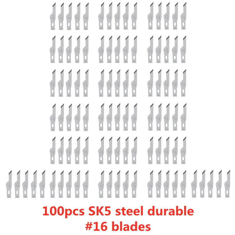 100pcs Engraving Non-Slip Metal Knife Blades Cutter Craft Knives for Mobile Phone PCB Repair Hand Tools Accessories