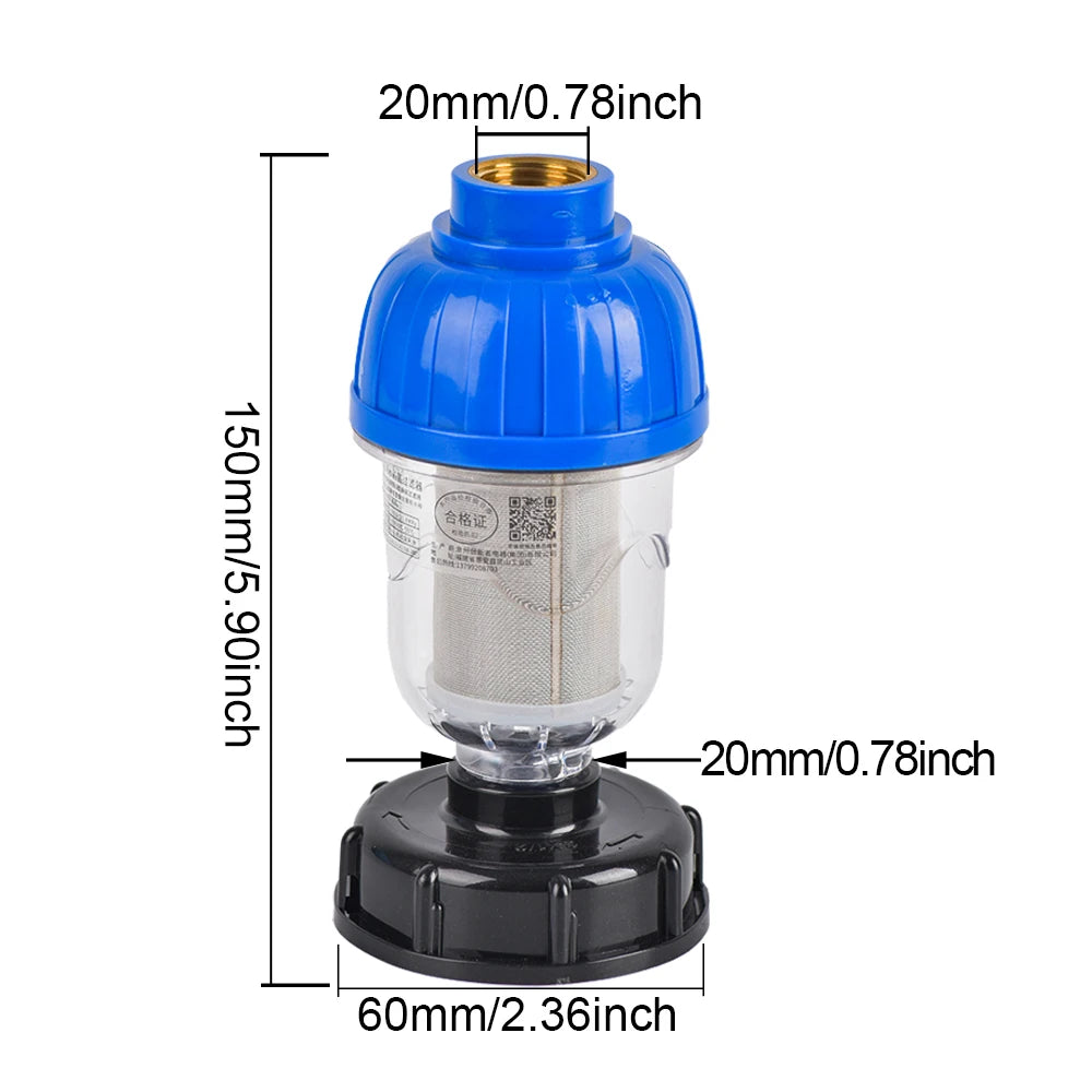 1/2 Inch Watering Filter For IBC Tank Tap Adapter S60 Ton Barrel Joint Garden Irrigation  Aquarium Pump Water Gun Strainer