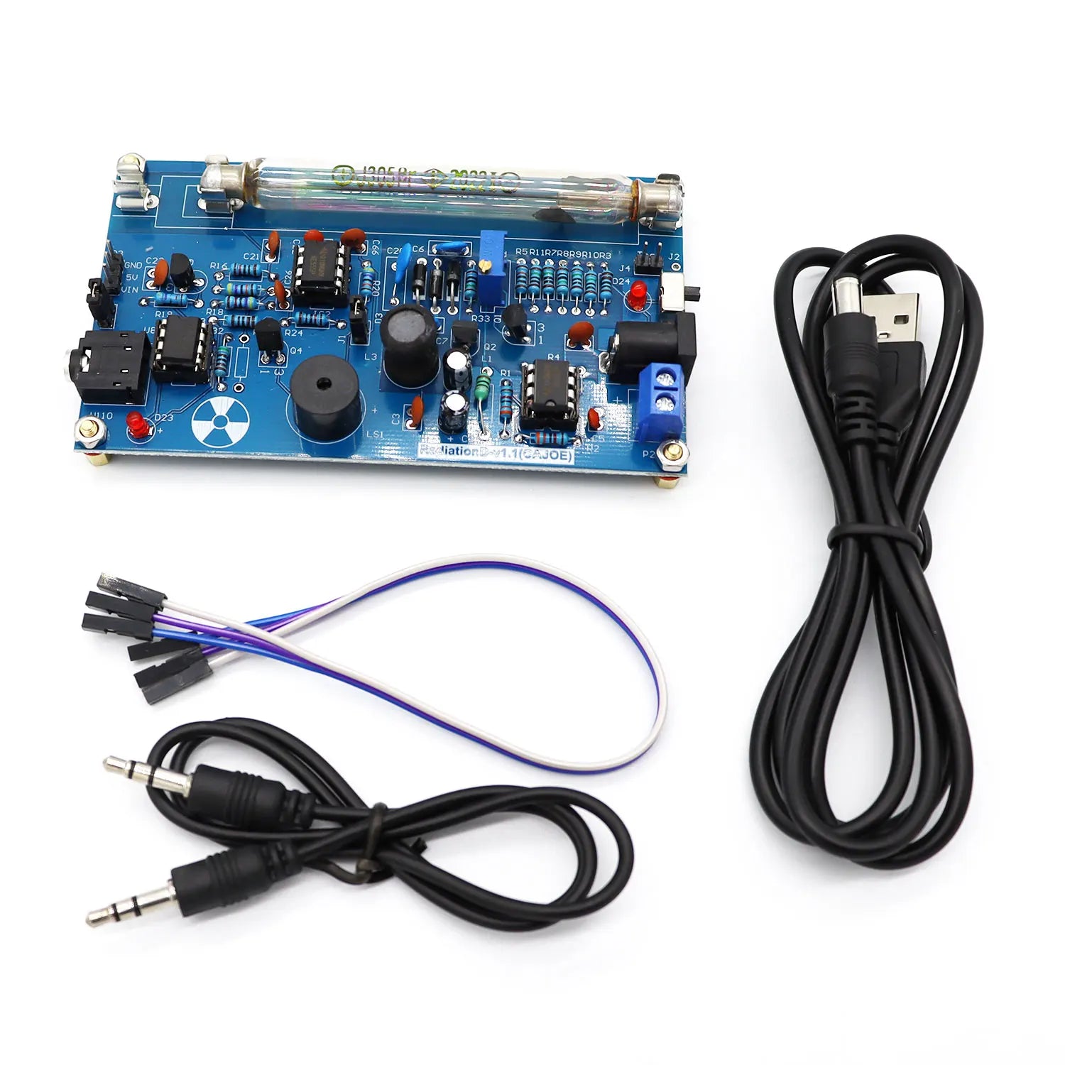Assembled DIY Geiger Counter Kit, Assembled Radiation Detector System Miller Tube Nuclear Radiation Detector Geiger Counter Kit