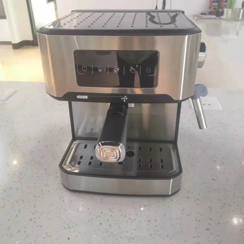 19bar Stainless Steel Semi-Automatic Espresso Coffee Machine Electric Powered Household Cappuccino Latte Maker