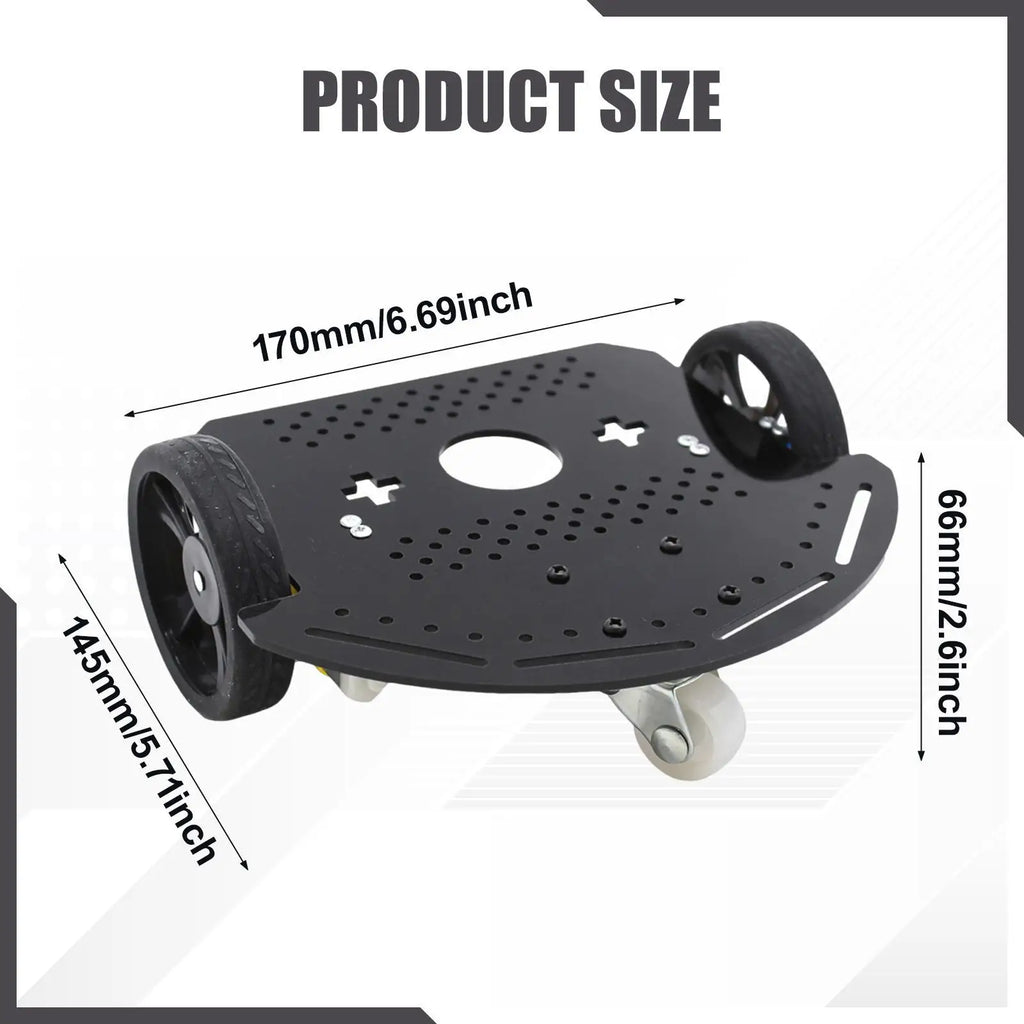 2WD Smart Robot Car Chassis Replacement High Friction Nonslip with Double Motors Base Easy Installation Intelligent Vehicle Part