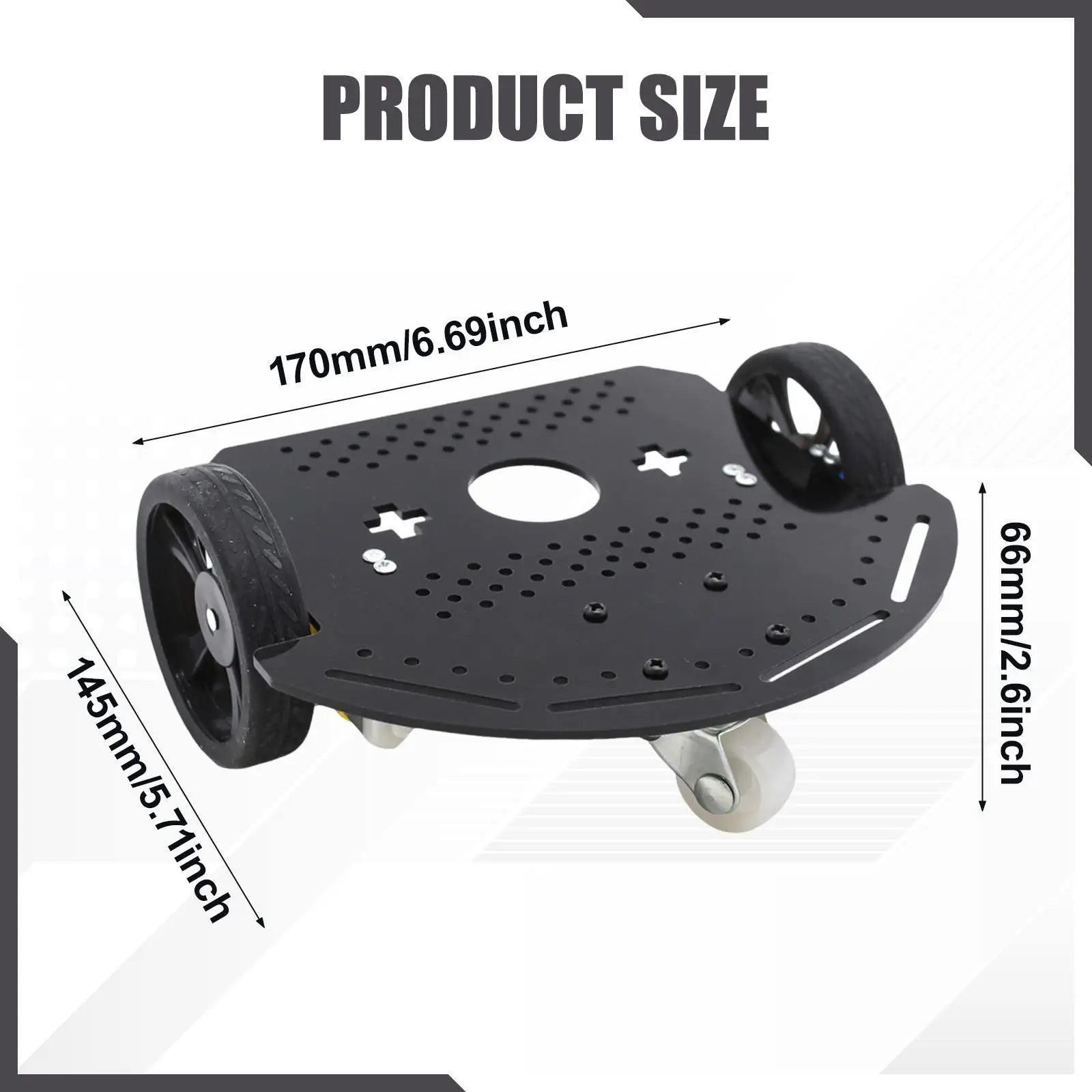 2WD Smart Robot Car Chassis Replacement High Friction Nonslip with Double Motors Base Easy Installation Intelligent Vehicle Part