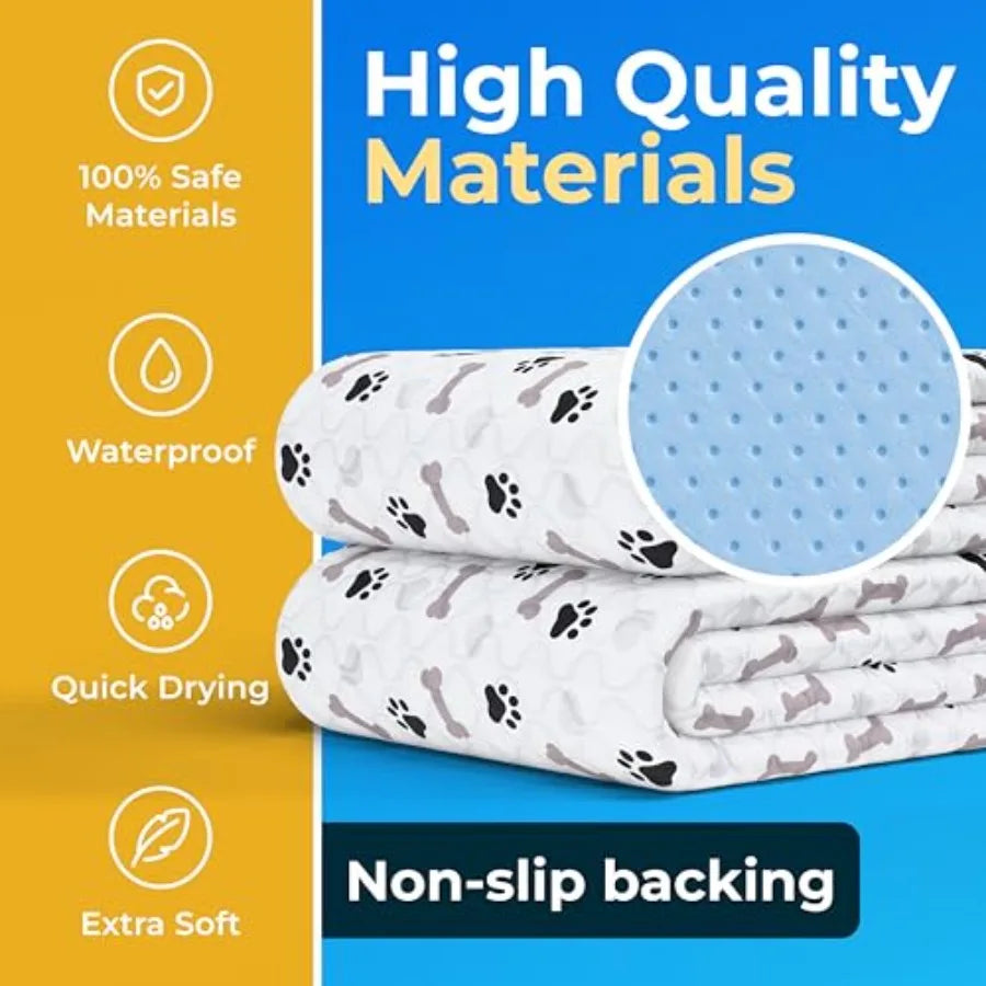 GREEN LIFESTYLE Washable Pee Pads for Dogs - Waterproof Reusable Puppy Pads with Anti-Slip Backing Pet Training Pad for Puppy P