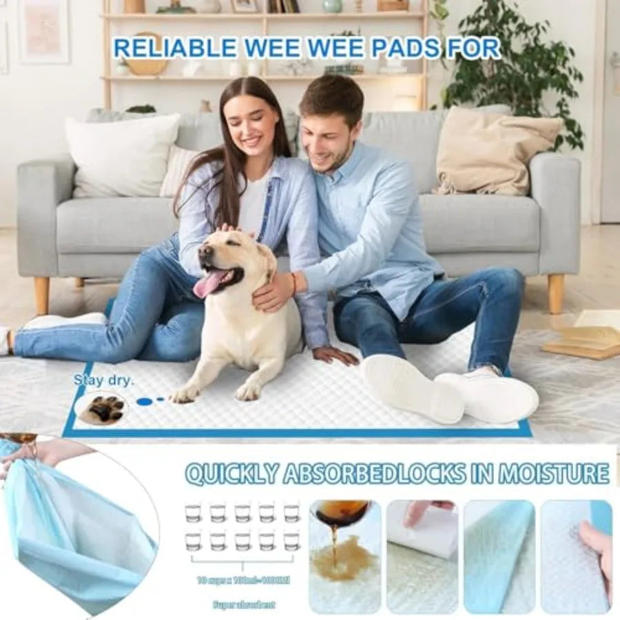 XXXXL Puppy Pee Pads 31x47 100 Count Extra Large for Dogs Leak-Proof Super Absorbent Thicken Disposable Potty Training Pads for
