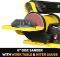 4.3A Belt Sander with 4x36 in. Belt & 6 in. Disc, Double Dust Port, Steel Base, Includes 2 Sandpapers