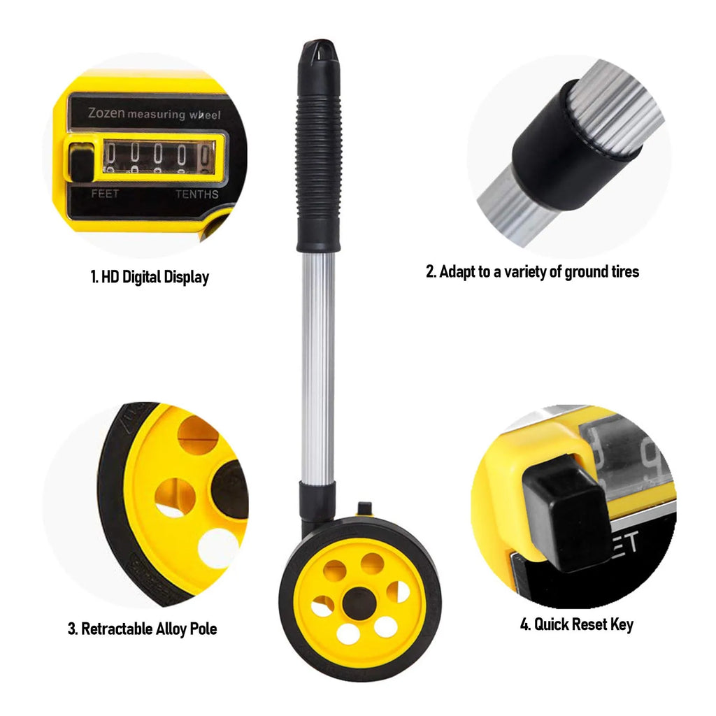 Distance Measuring Wheel Measuring Wheel Extendable Accurate Portable Metric Distance Rolling Measurement Wheel for Construction