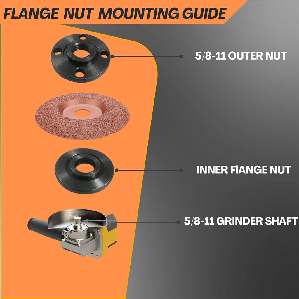 Universal Angle Grinder Wrench & Nut Kit (5PCS) for Quick Disc Replacement on 4.5"/5"/7" Grinders