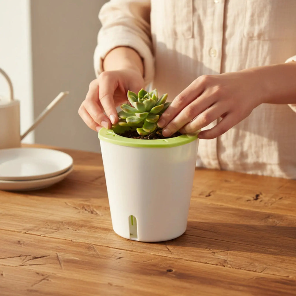 Self Watering Planter Easy to Clean Self Watering Pot Water Reservoir Planter Non Garden Container Resistant
