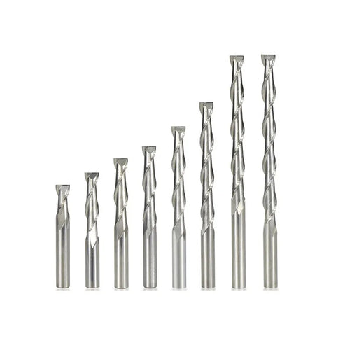 2 Flute Flat Up Cut End Mill 3.175/4/6/6.35/8/10/12mm Shank，Carbide CNC Router Engraving Bit PVC MDF Milling Cutter for Wood ﻿