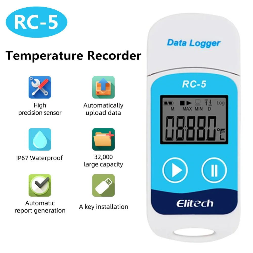 Temperature Humidity Data Logger RC-4/4HC/5/5+/GSP-6/GSP-6 Pro AB-10T/ Digital USB NTC Sensor High Precision Recorder