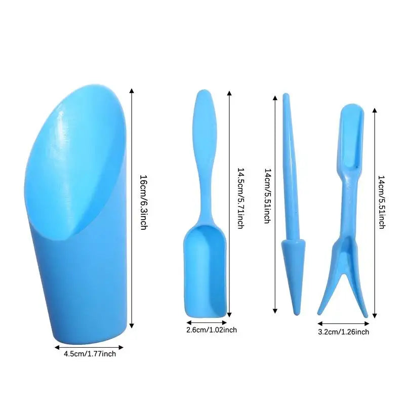 4Pcs Planter Kit Sowing Shovel Spoon Succulents Seedlings Tool Bonsai Fertilizer Plastic Handle Soil Replacement Tools