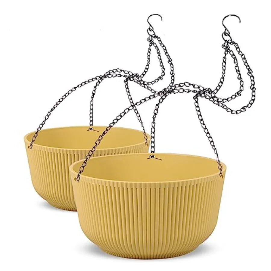 Self Watering Hanging Planters Indoor Outdoor Thickened Hanging Basket Flower Plant Pot 2 Pack
