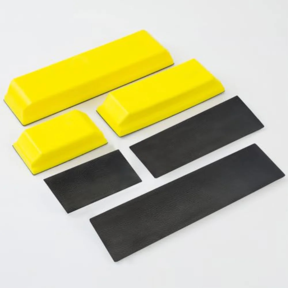Rectangle Hand Sanding Block Kit 6Pcs with PSA Sandpaper Conversion Adapter Pad for Polishing Auto Paint Prep Sand Woodworking