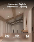5/6 Inch LED Gimbal Recessed Downlight, 12W=60W, 800LM, Selectable CCT 2700K-5000K, Dimmable, Damp Rated, 4 Pack