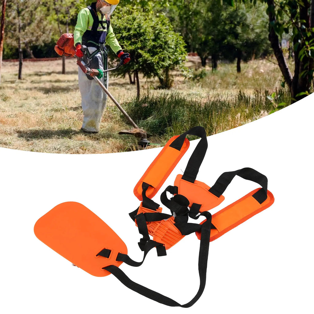 Orange Double Shoulder Nylon Lawn Mower Brushcutter Carrier Lightweight/Comfortable Trimmer Carrier Durable Gardening Aids