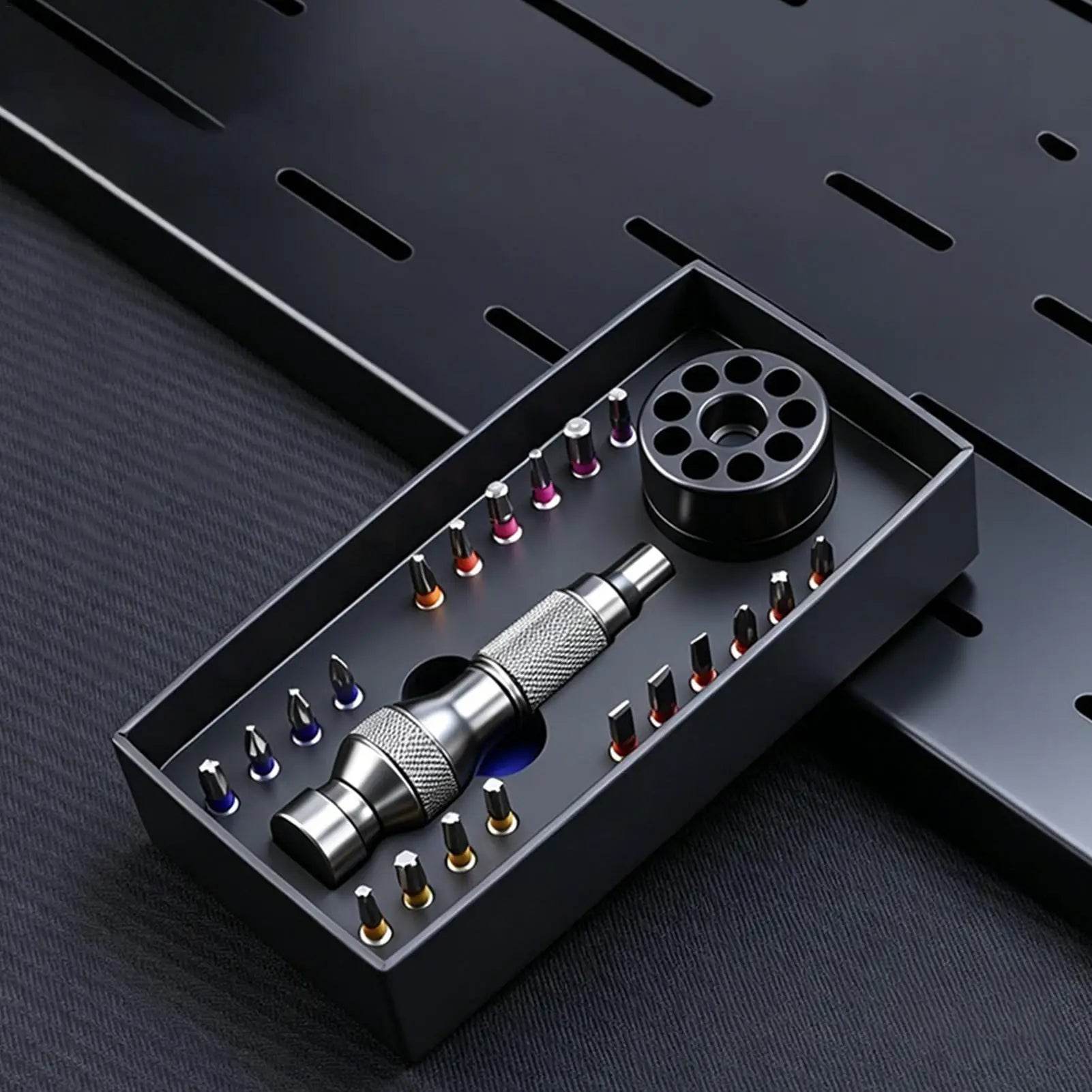 Electric Screwdriver Bits 22 Pieces Magnetic Drilling Tips With Storage Base Ergonomic Handle Driver Bit Set For Electronics