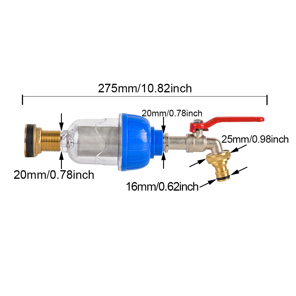 1/2 Inch Watering Filter For IBC Tank Tap Adapter S60 Ton Barrel Joint Garden Irrigation  Aquarium Pump Water Gun Strainer