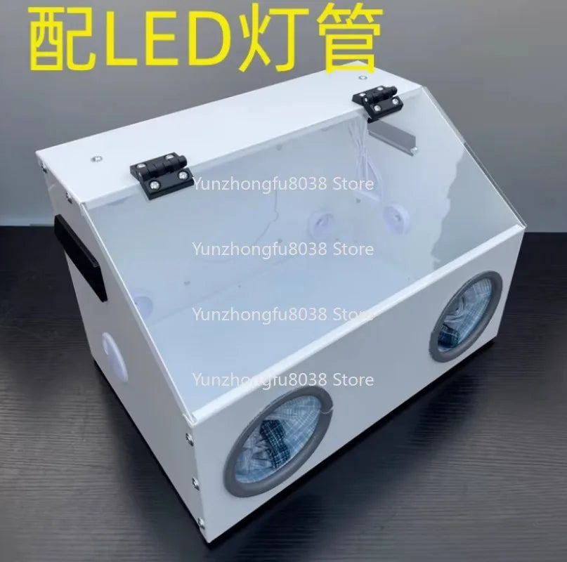Dust Proof Cover Dust Box Metal Dental Grinding Polishing Box  One-piece Polishes Dust Proof Cover with LED Light
