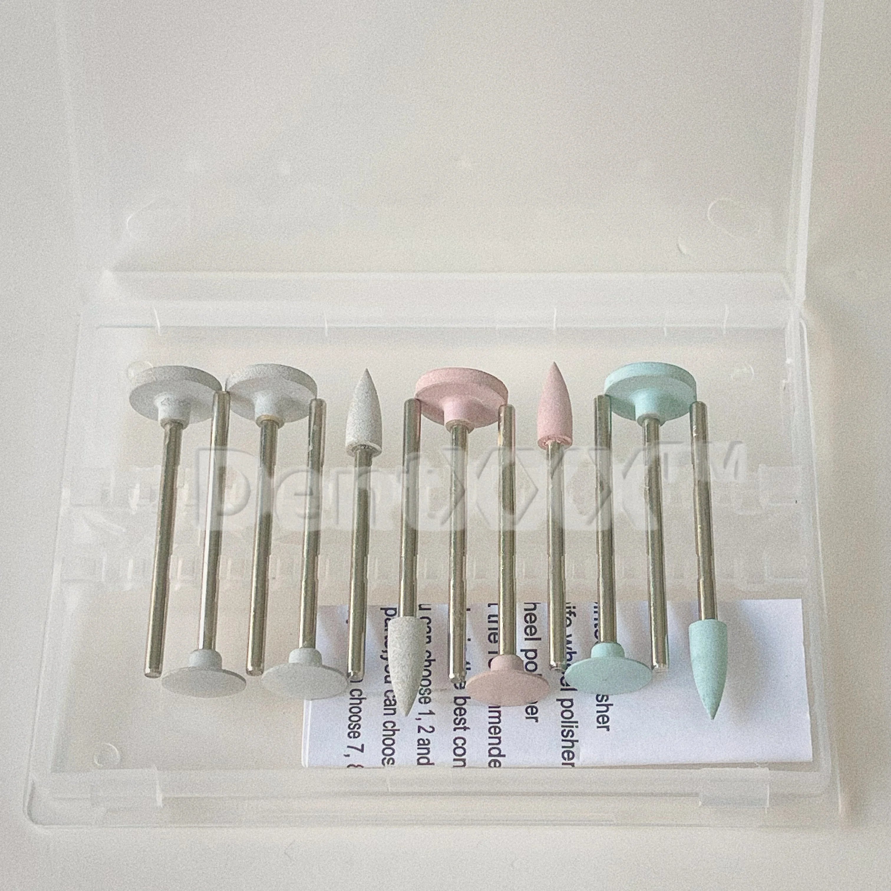 12Pcs Ceramic Polishing Kit, Disc-Shaped, Pointed, Wheel-Shaped Silicone Polishers, Coarse/Medium Fine/Fine Grinding Heads, Suit
