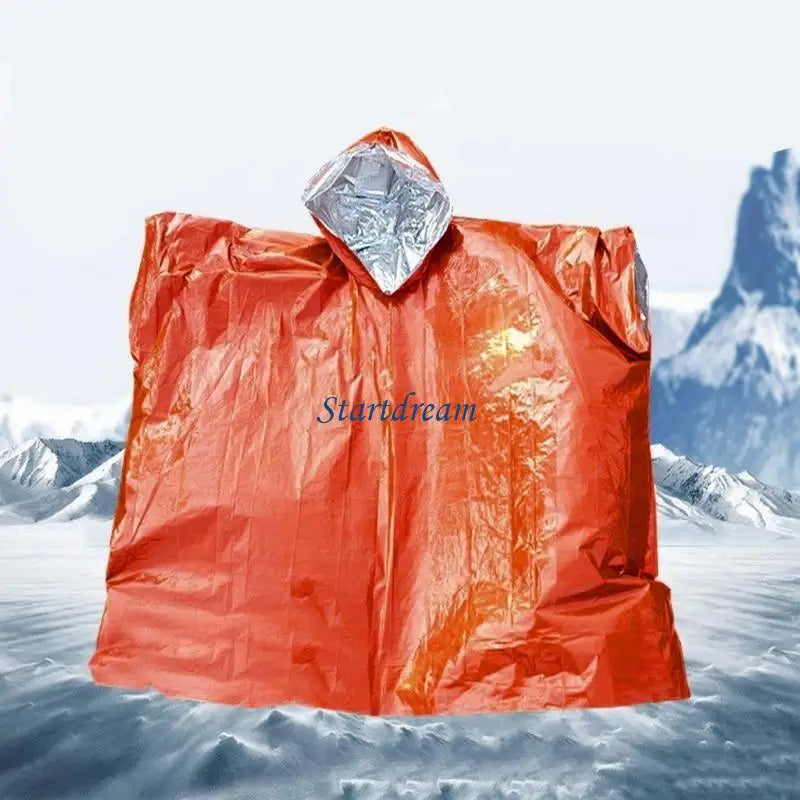 Reusable Thermal Poncho Disposable Coat for Outdoor Safety & Climate protections K92C