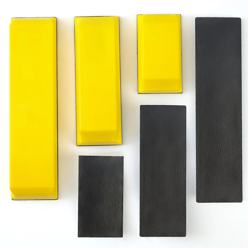 Rectangle Hand Sanding Block Kit 6Pcs with PSA Sandpaper Conversion Adapter Pad for Polishing Auto Paint Prep Sand Woodworking