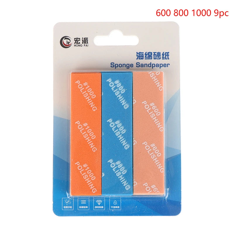 9pcs MS-E400-2000 Semi-rigid Sanding Sticks for Model Making Tools Plastic Model Polishing Rod Hobby DIY Craft
