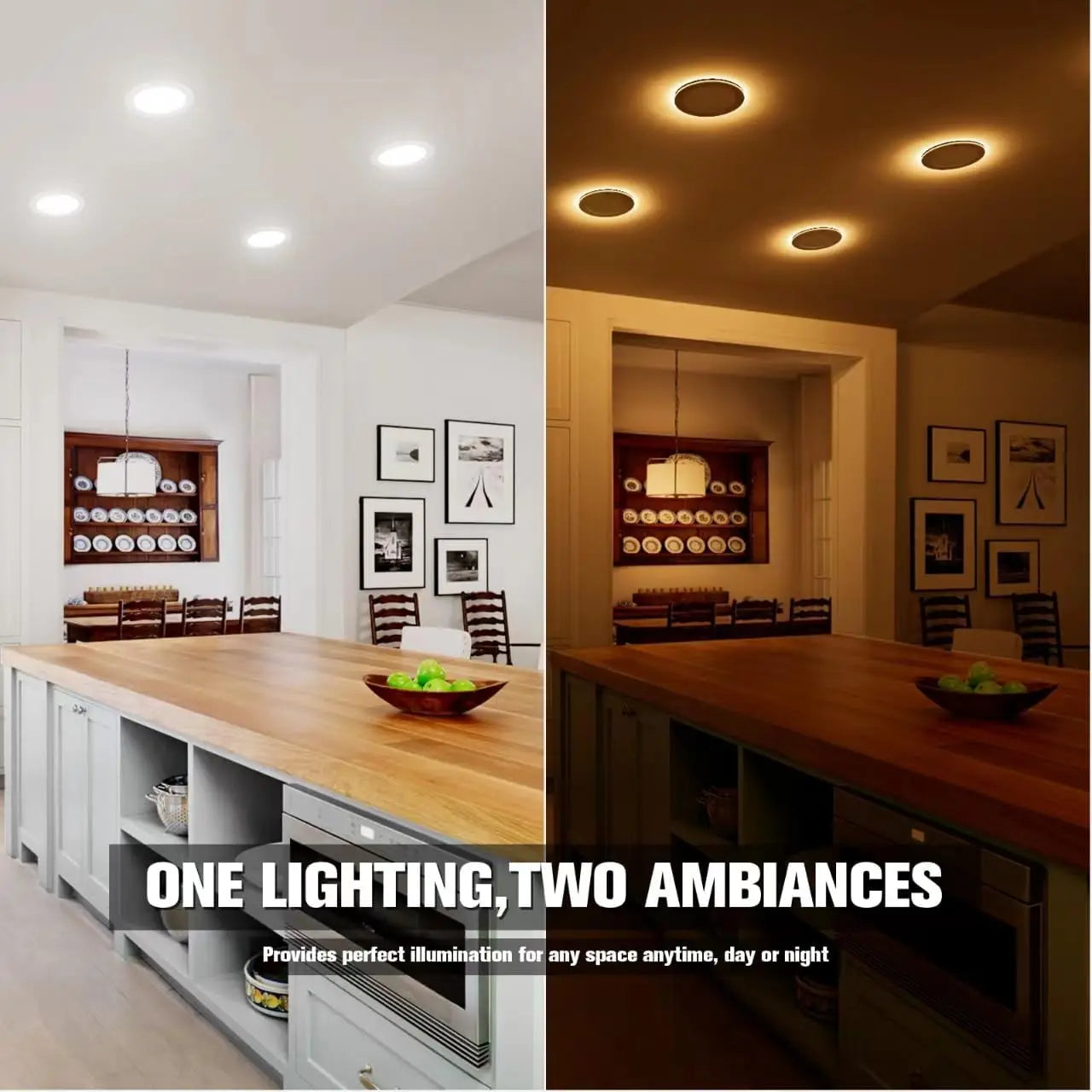 12 Pack 6 Inch Recessed Light with Night Light, 5CCT Selectable 2700K-5000K, 12W=130W, 1080LM Dimmable, ETL Listed