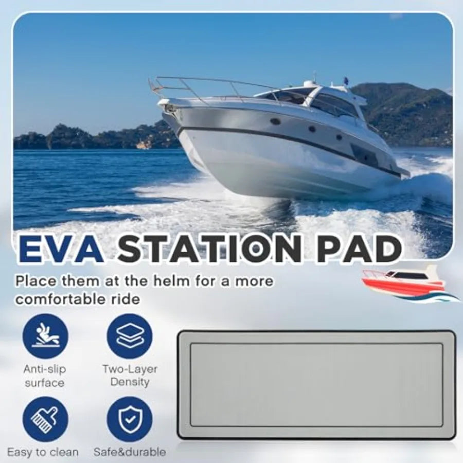 20mm Thick Helm Station Pad with Adhesive Backing Non Slip Boat Standing Mat Anti Fatigue Boat Flooring Boat Helm Pad for RV Se