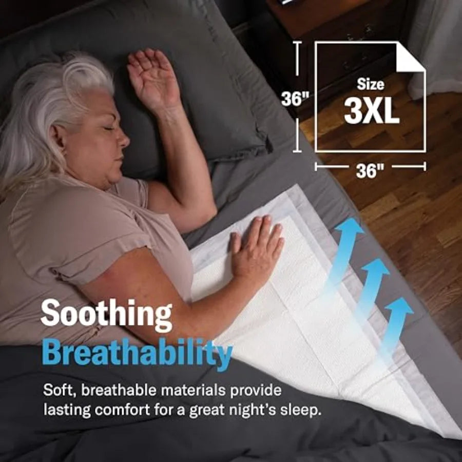 Chucks MAX+ Hospital Bed Pads Disposable Adult 36 x 36 Soft Breathable Incontinence Pads - XXX-Large Chux Pee Pads for Elderly