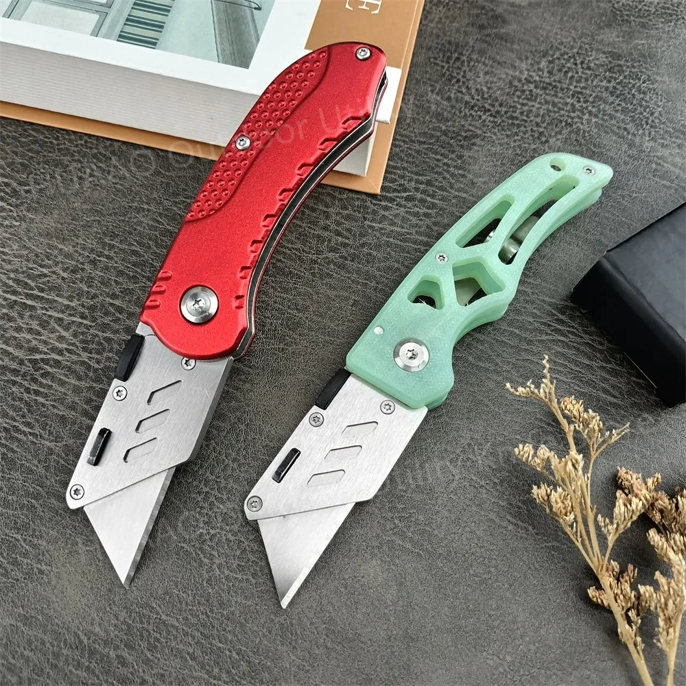 New MIni Folding Knife 440C Blade Red Aluminum/Green G10 Handle EDC Hiking Survival Camping Knife Portable Pocket Outdoor Knife