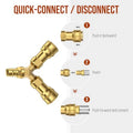 Natural Gas Y Splitter 2-Way Natural Gas Quick Connect Fittings with Shut Off Valve Conversion Kit for Gas Le " Propane Hose Pi