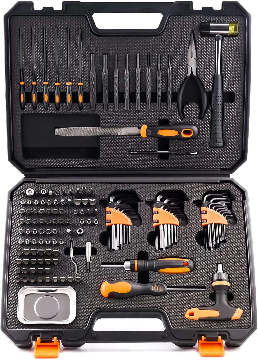 138-Piece Screwdriver Set with Ratcheting Wrench, Hex Keys, Files & Tools for Repair & Maintenance